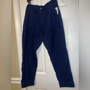Old Navy Navy Cropped Straight-Leg Women's Pants